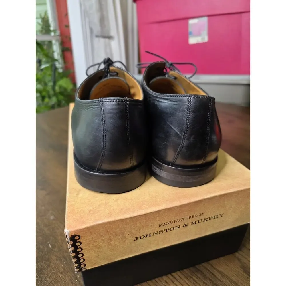 Johnston‎ & Murphy Men's 15-0671 Bradford Leather CapToe Oxford Shoe Black 12M